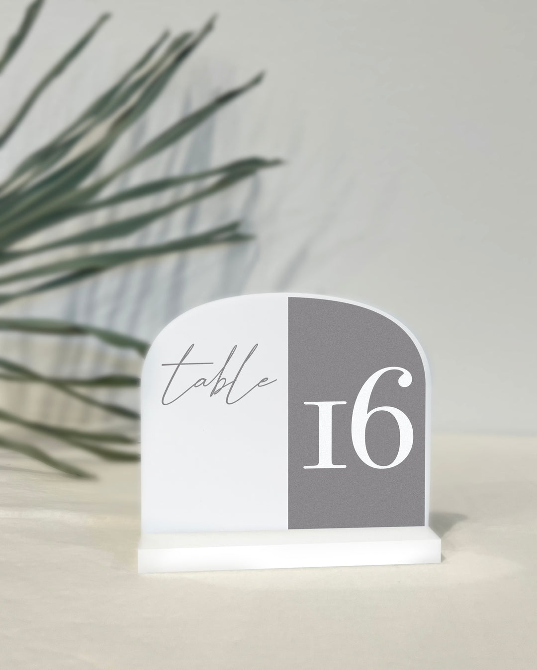 White Acrylic Mid Arch Table Number