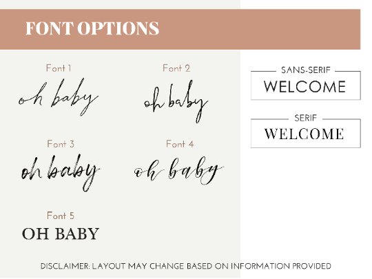 The "Oh Baby" Baby Shower Welcome Sign - Clear