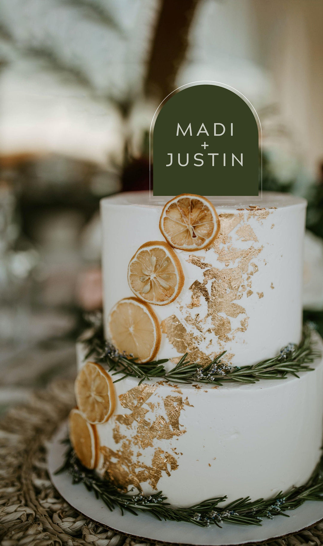 Boho Arch Cake Topper with Color Background
