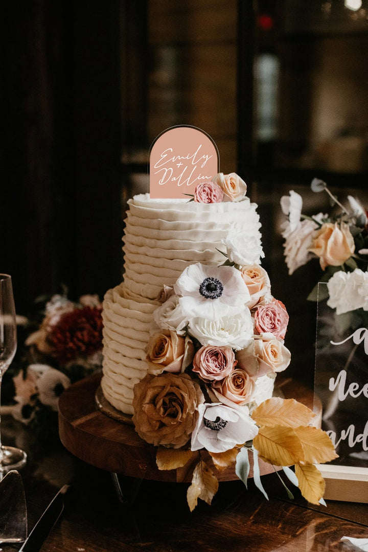 Boho Arch Cake Topper with Color Background