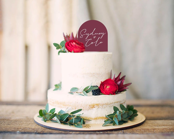 Boho Arch Cake Topper with Color Background