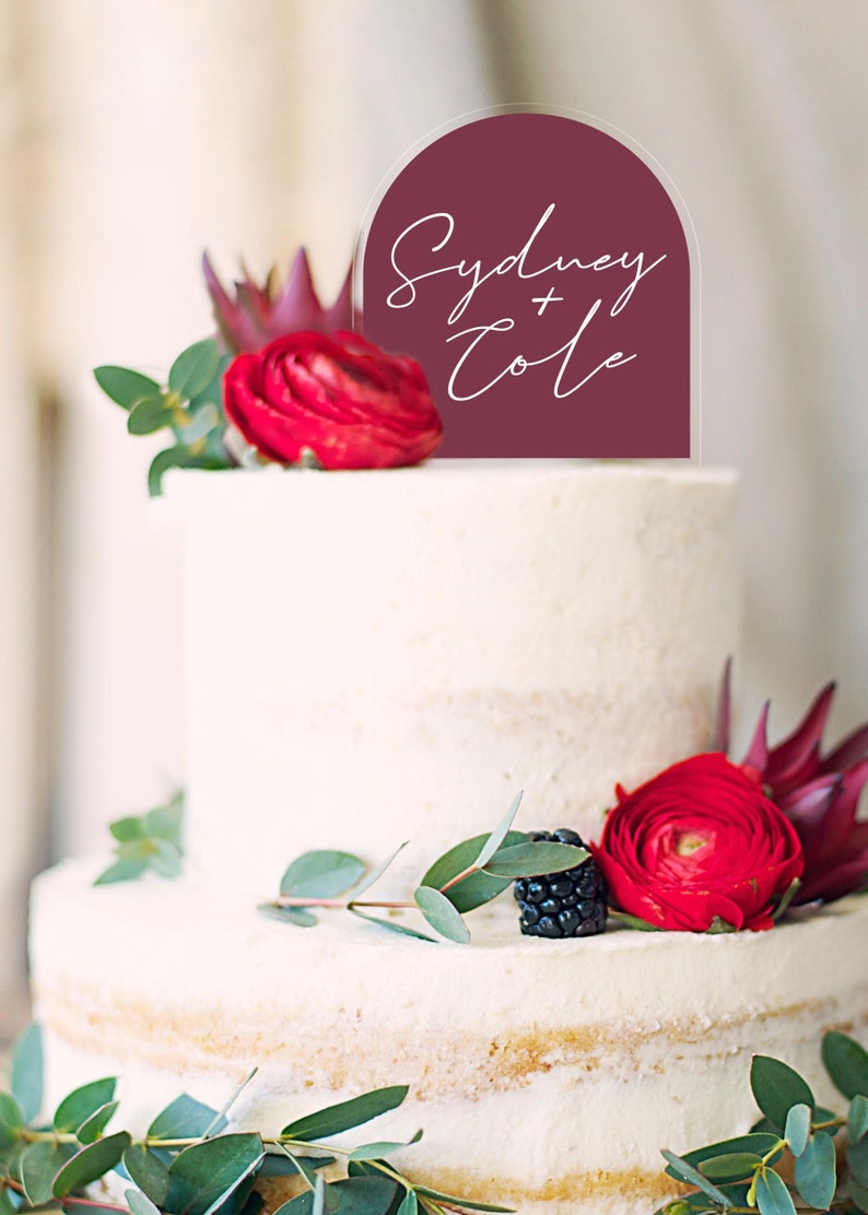Boho Arch Cake Topper with Color Background