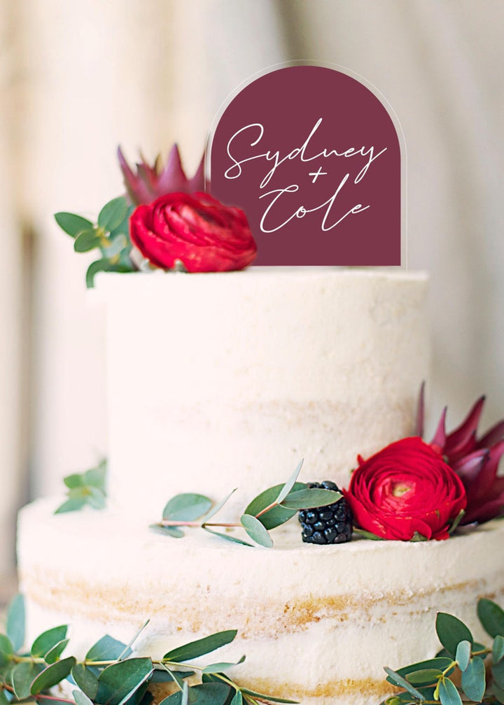 Boho Arch Cake Topper with Color Background