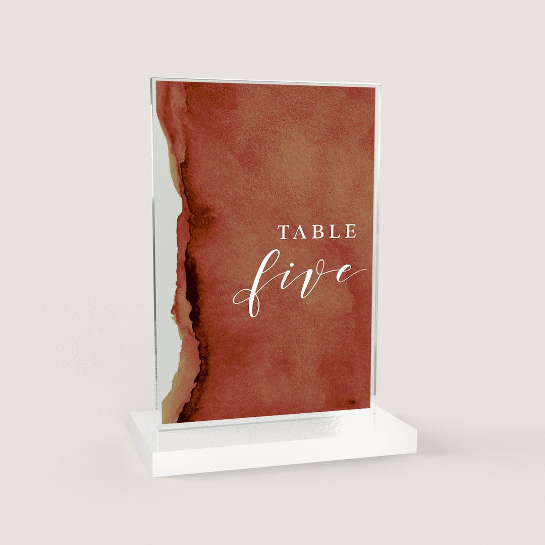 Watercolor Table Number
