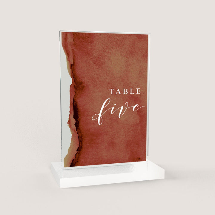 Watercolor Table Number
