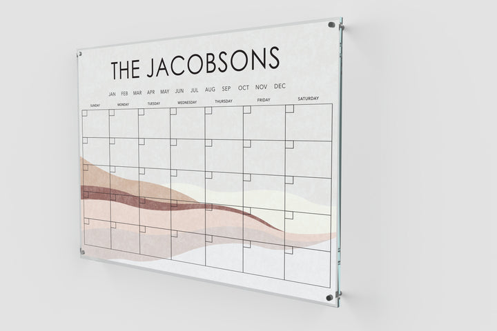 Monthly Calendar with Background Design - Horizontal