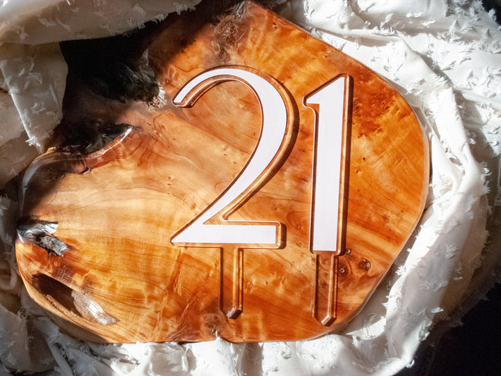 Acrylic Number Cake Topper | 5" Height | Birthday Cake Topper | Anniversary Cake Topper | Serif and Sans-serif | Color Options