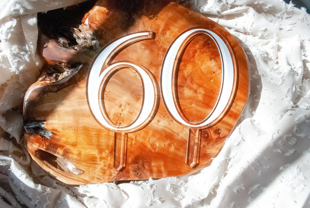 Acrylic Number Cake Topper | 5" Height | Birthday Cake Topper | Anniversary Cake Topper | Serif and Sans-serif | Color Options