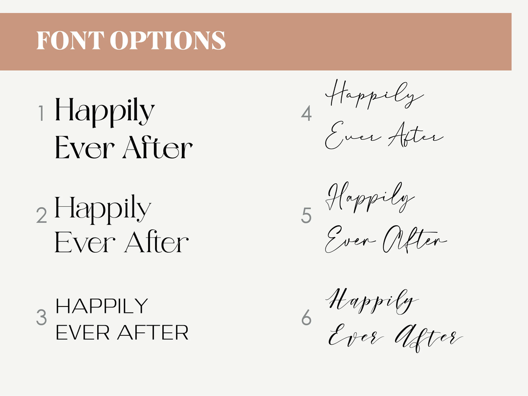 Acrylic "Happily Ever After" Wedding Cake Topper | Clear Arch | 4 1/2”H x 4”W - 5 1/2"H w/ Cake Picks | Modern | Font and Color Options