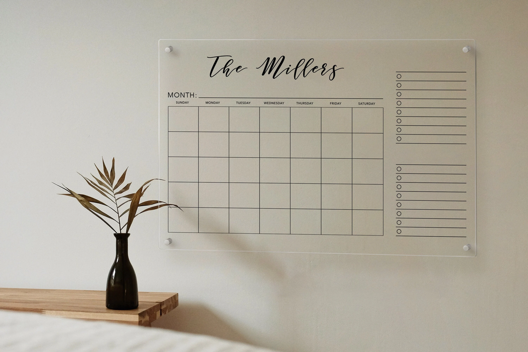 Personalized Acrylic Homeschool Monthly Scheduler with To-Do List | Homeschool Planner | Monthly Class Schedule | To-do | HOMESCHOOL-1