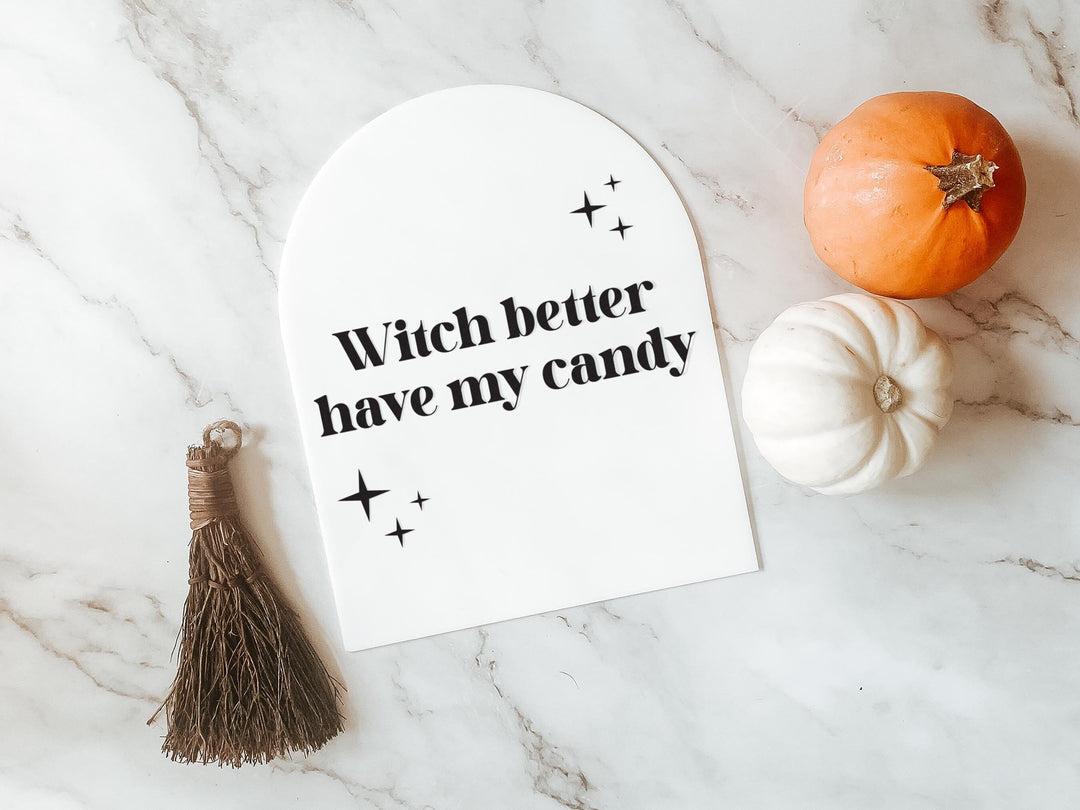 White Arch Halloween Sign