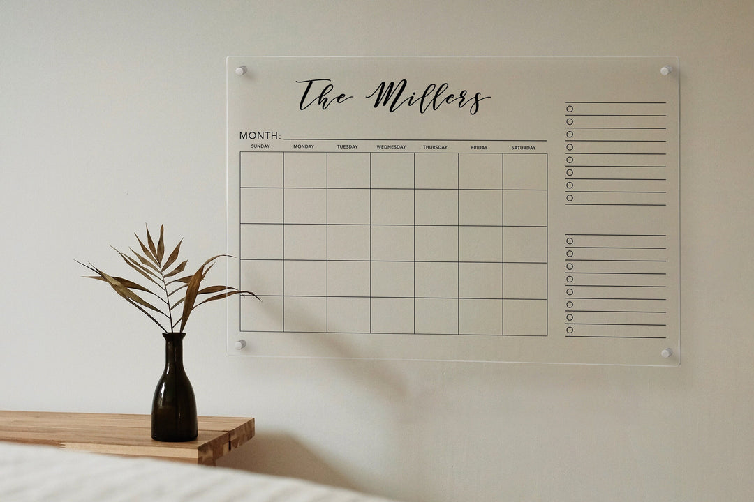 Personalized Acrylic Homeschool Monthly Scheduler with To-Do List | Homeschool Planner | Monthly Class Schedule | To-do | HOMESCHOOL-1