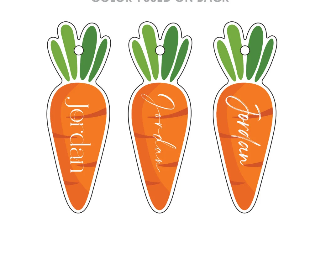 Personalized Acrylic Easter Basket Tag | Carrot Shape | Name Tag | Hanging Tag | Kids Easter Basket | Carrot Basket Tag