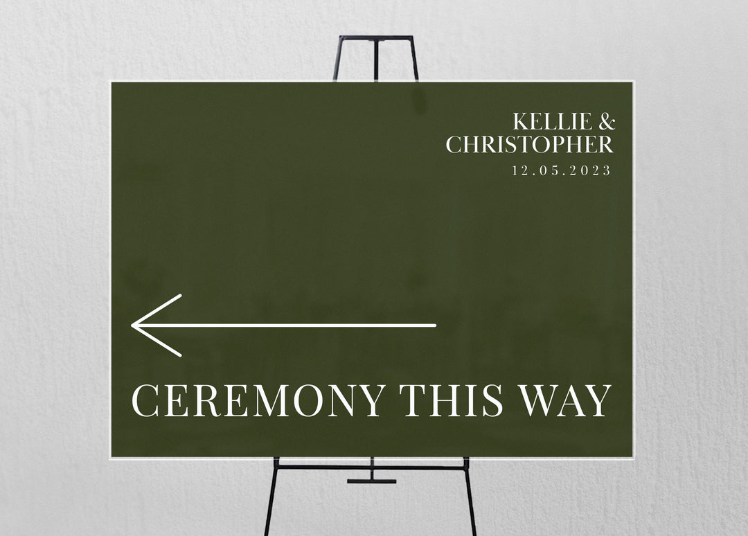 "Ceremony This Way" Welcome Sign