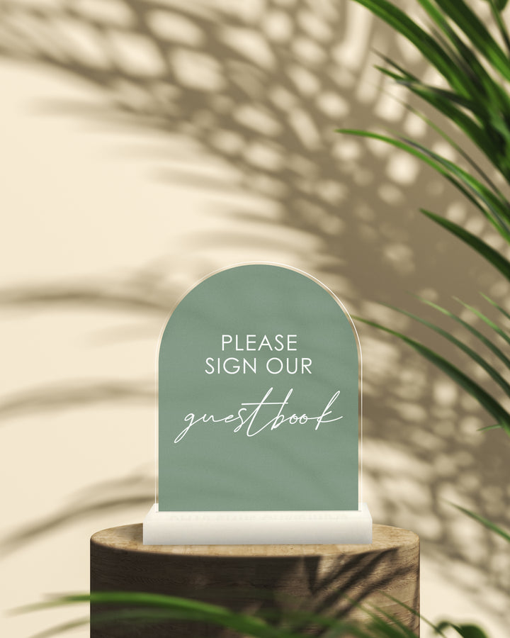 Arch "Please Sign our Guestbook" Sign | Style #2