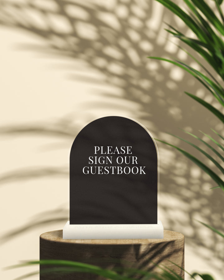 Arch "Please Sign our Guestbook" Sign | Style #2