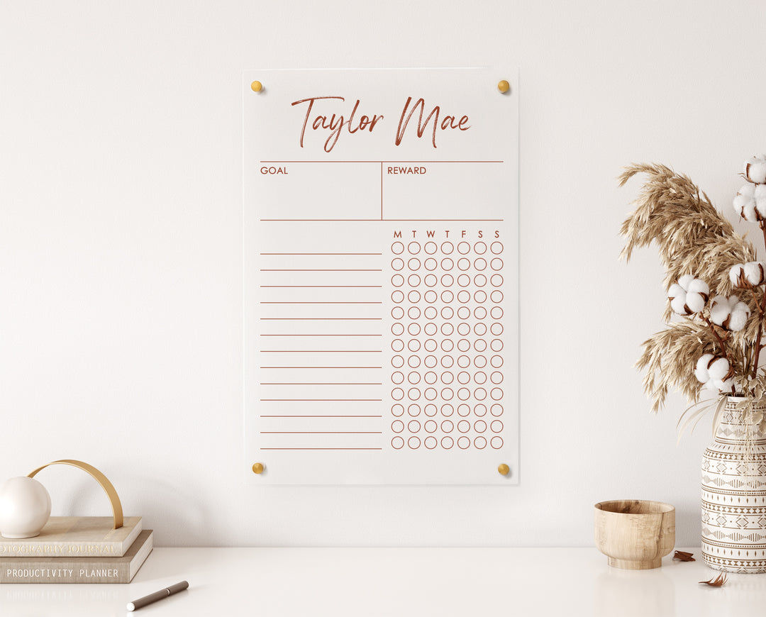 Habit Tracker with Goals and Rewards - Color Print Options
