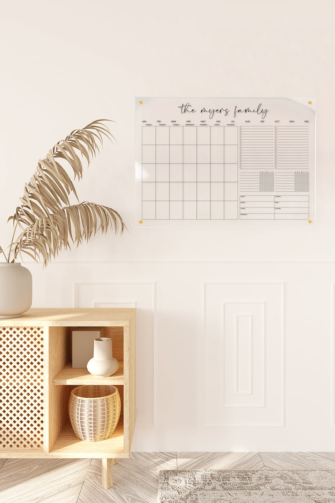 Acrylic Monthly Calendar with Weekly Planner & To-Do List