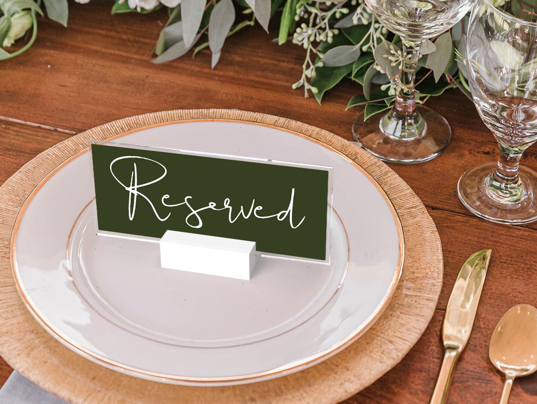 Reserved Sign with Colored Background & Lettering