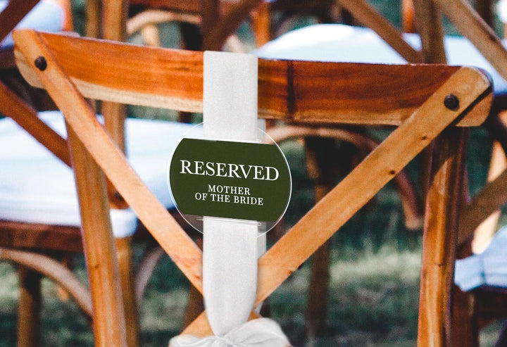 Circle Personalized Reserved Sign for Seat | PETG