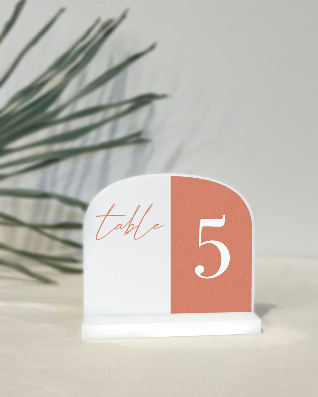 White Acrylic Mid Arch Table Number