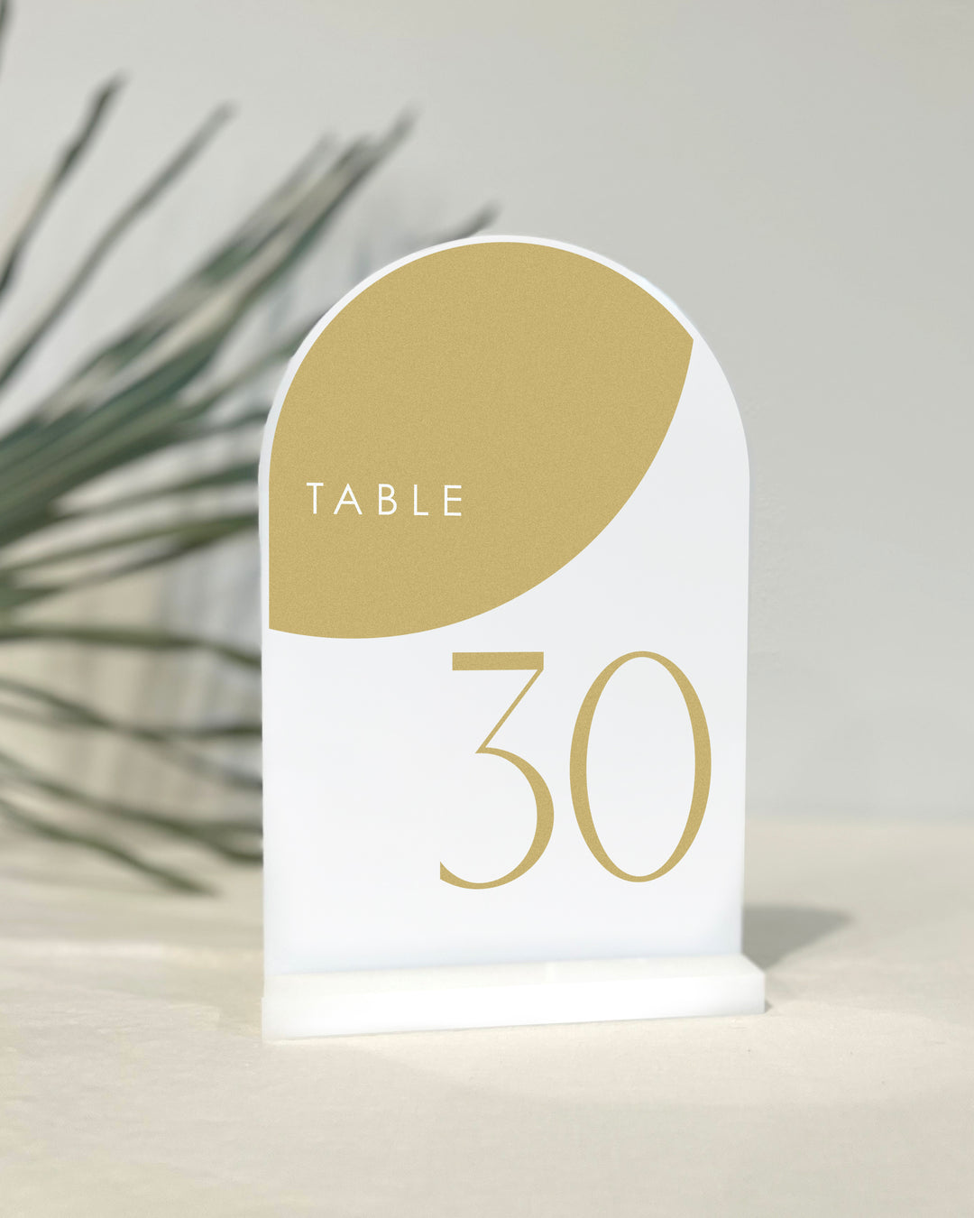 White Acrylic Arch Table Number