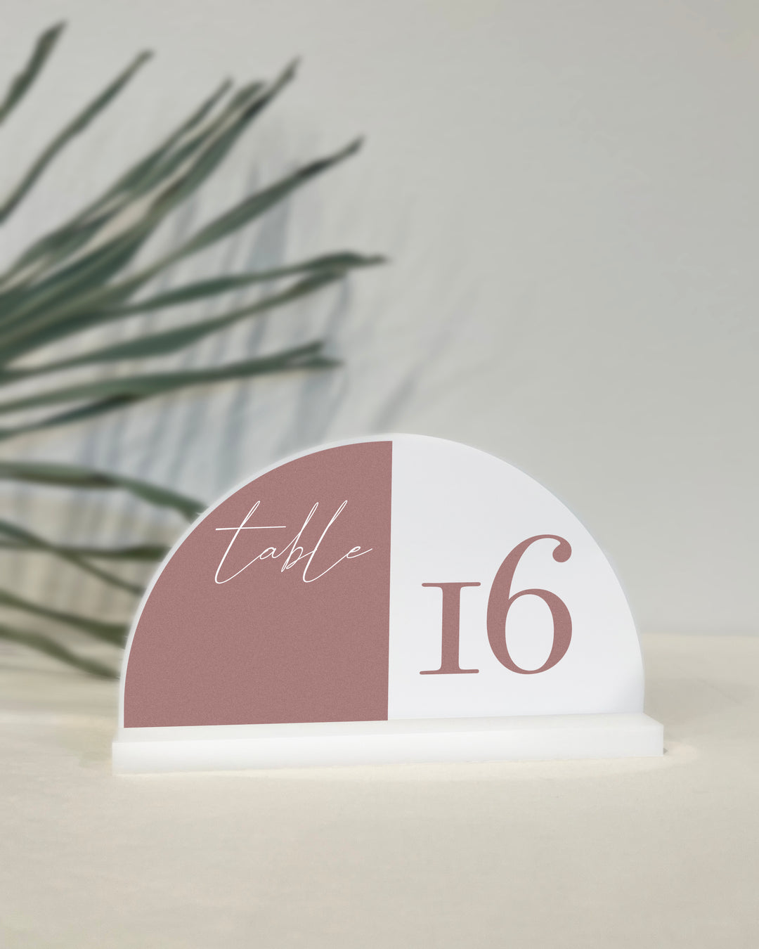 White Acrylic Half Arch Table Number