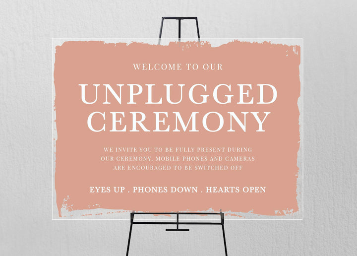 Water Color Unplugged Ceremony Welcome Sign