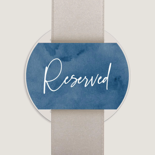 Watercolor Reserved Circle Seat Sign