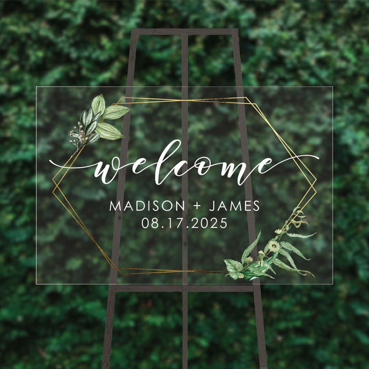 Green Foliage Wedding Welcome Sign