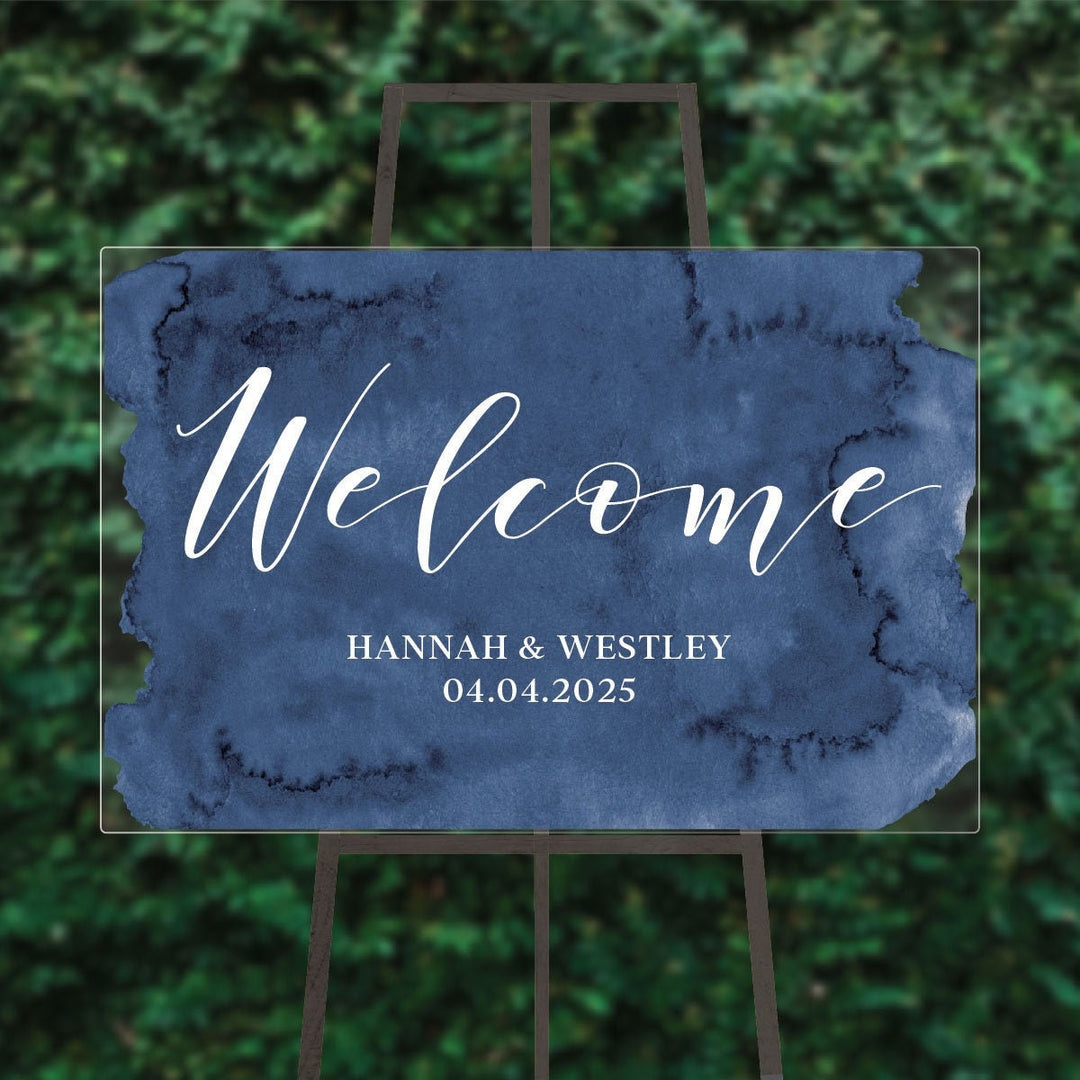 Watercolor Wedding Welcome Sign