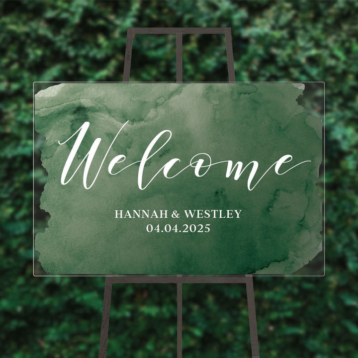Watercolor Wedding Welcome Sign
