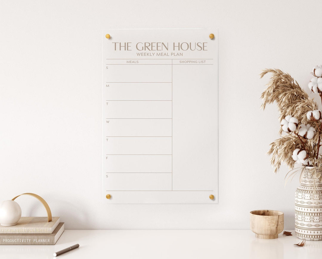 The Green House Weekly Meal Planner and Shopping List