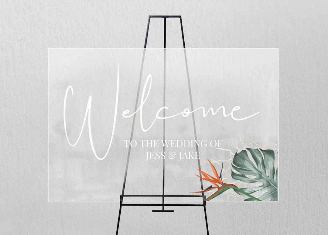 Tropical Wedding Welcome Sign