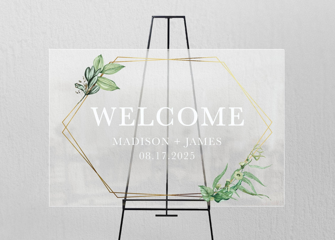 Green Foliage Wedding Welcome Sign