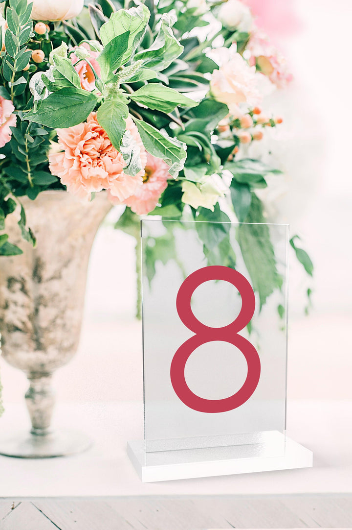 Clear Rectangle Table Number