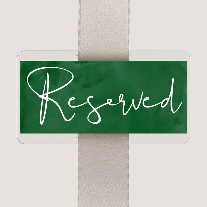 Watercolor Reserved Rectangle Seat Sign