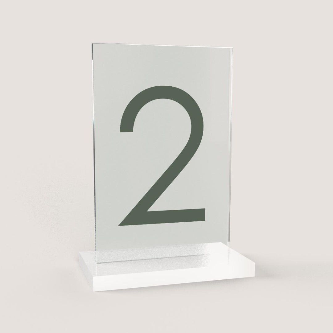 Clear Rectangle Table Number