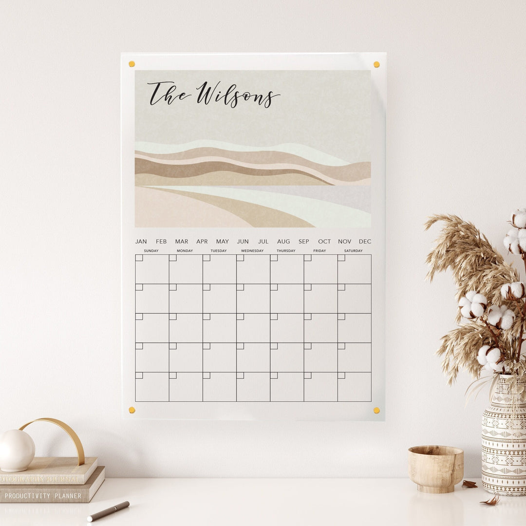 Monthly Calendar with Background Design - Vertical
