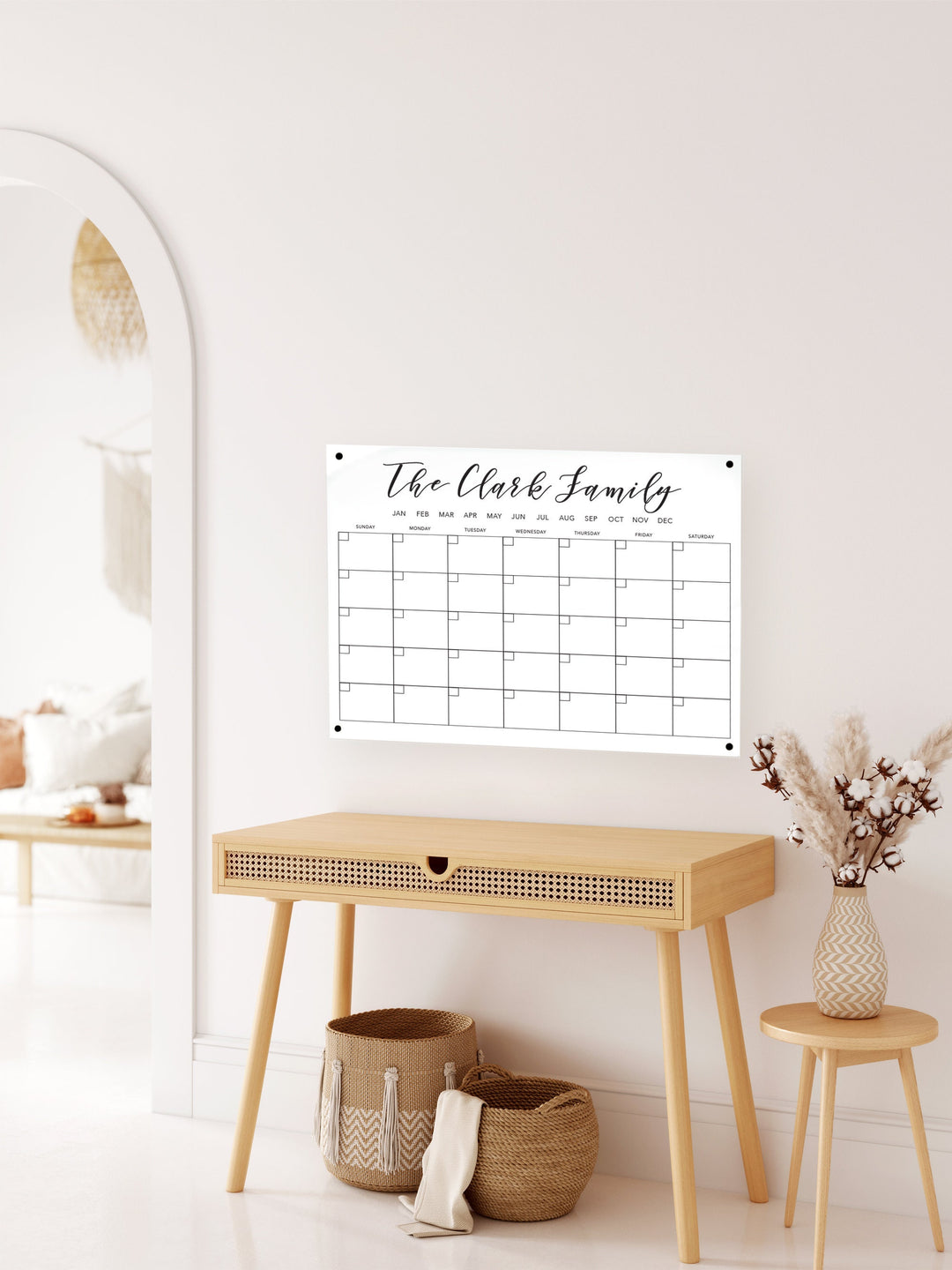 Monthly Calendar - White Acrylic