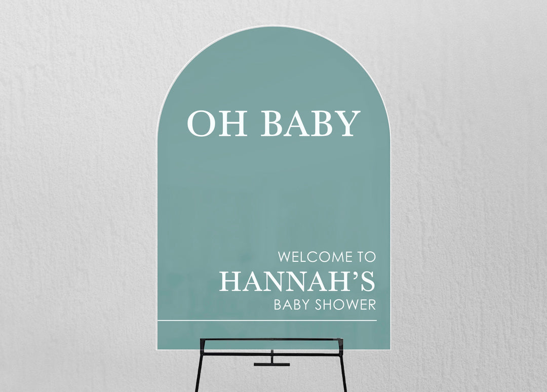 The "Oh Baby" Baby Shower Welcome Sign - Colored Background