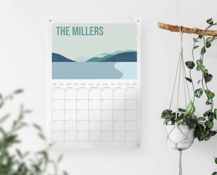 Monthly Calendar with Background Design - Vertical