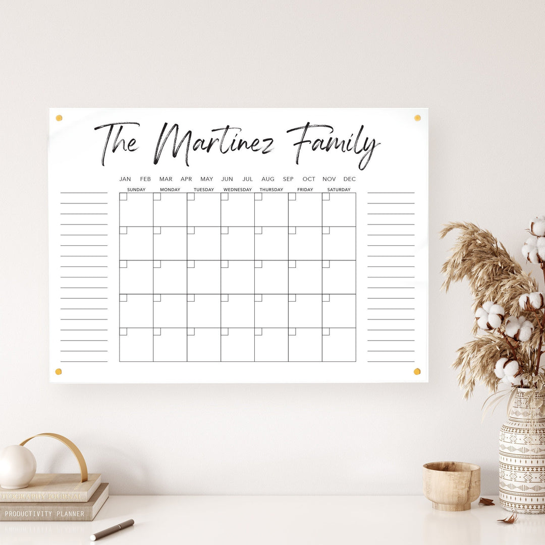 Monthly Calendar & To-do list - White Acrylic